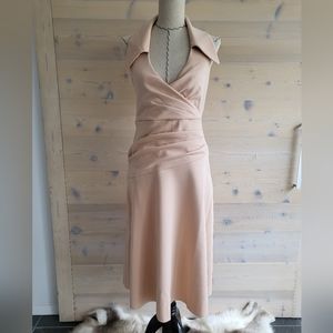 ASOS Asymmetrical Collar Halter Midi Dress, Marilyn Monroe styled size US 8 NWT